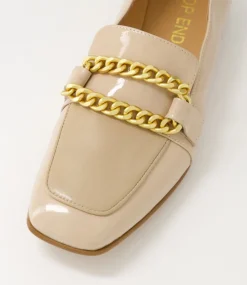 Women TOP END Loafers|Flats-Posatina Cafe Patent Leather Loafers