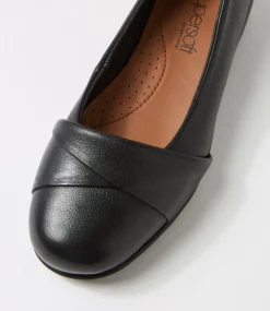 Women SUPERSOFT Comfort|Flats-POSH SU BLACK LEATHER