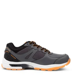 LYNX Sport School Shoes|Junior School Shoes-POWER JNR GREY-ORANGE
