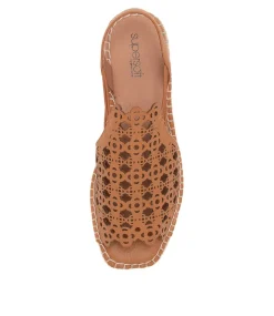 Women SUPERSOFT Comfort|Espadrilles-Precho Dark Tan Leather Sandals