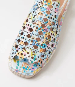 Women SUPERSOFT Comfort|Espadrilles-Precho White Flower Fantasy Leather Sandals