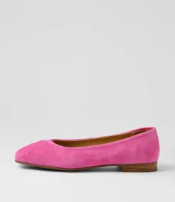 Women TOP END Flats-Prella Lipstick Suede Ballet Flats