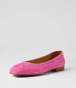 Women TOP END Flats-Prella Lipstick Suede Ballet Flats