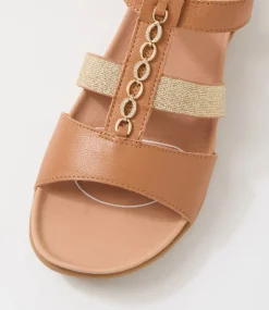 Women SUPERSOFT Comfort|Flats-Presten Dark Tan Leather Sandals