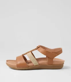Women SUPERSOFT Comfort|Flats-Presten Dark Tan Leather Sandals