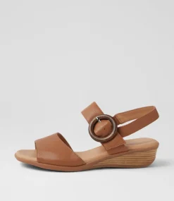 Women SUPERSOFT Heels|Sandals-Princie Dark Tan Leather Sandals