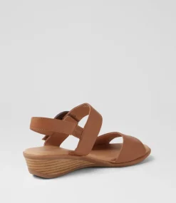 Women SUPERSOFT Heels|Sandals-Princie Dark Tan Leather Sandals