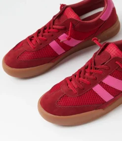 Women I LOVE BILLY Sneakers-Prognosis Red Pink Microsuede Sneakers