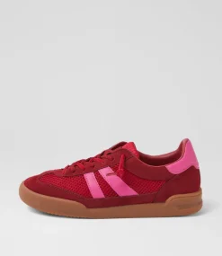 Women I LOVE BILLY Sneakers-Prognosis Red Pink Microsuede Sneakers
