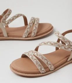 Women SUPERSOFT Comfort|Flats-Quaid Almond Leather Sandals