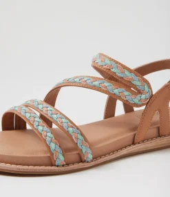 Women SUPERSOFT Comfort|Flats-Quaid Camel Leather Sandals