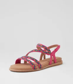 Women SUPERSOFT Flats|Sandals-Quaid Fuchsia Leather Sandals