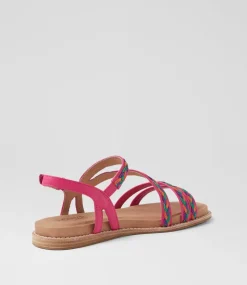 Women SUPERSOFT Flats|Sandals-Quaid Fuchsia Leather Sandals