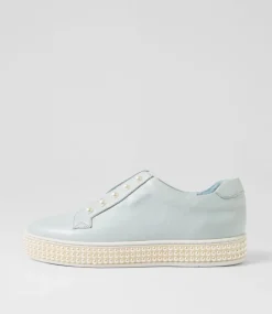 Women TOP END Sneakers-Quempo Pale Blue Leather Sneakers