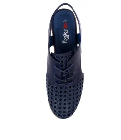 Women I LOVE BILLY Flats-QUIBBLET NAVY SMOOTH