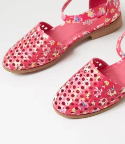Women I LOVE BILLY Flats-Quotes Fuchsia Floral Flat Shoes