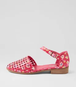 Women I LOVE BILLY Flats-Quotes Fuchsia Floral Flat Shoes