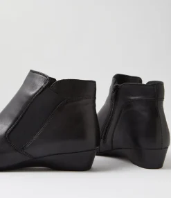 Women SUPERSOFT Boots|Comfort-Raelynn Black Leather Ankle Boots