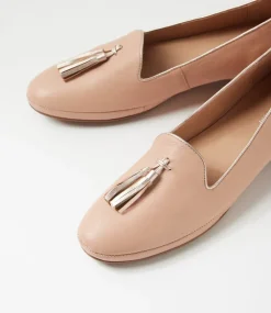 Women DIANA FERRARI Loafers|Flats-Ranne Dark Nude Rose Gold Leather Loafers