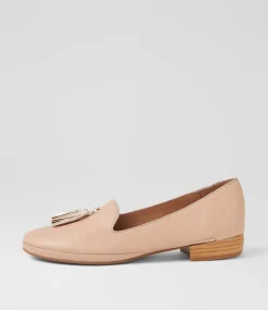 Women DIANA FERRARI Loafers|Flats-Ranne Dark Nude Rose Gold Leather Loafers