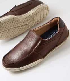 COLORADO Casuals-Rasp Cognac Leather Flat Shoes
