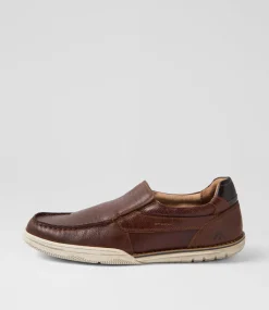 COLORADO Casuals-Rasp Cognac Leather Flat Shoes