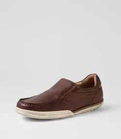 COLORADO Casuals-Rasp Cognac Leather Flat Shoes