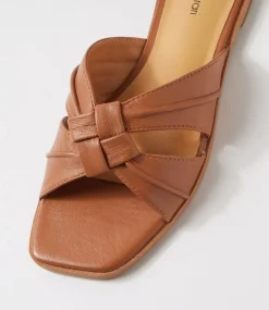 Women DIANA FERRARI Flats|Sandals-Raya Tan Leather Sandals