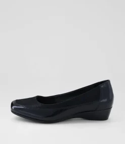 Women SUPERSOFT Comfort|Heels-Rayie Black Dot Patent Suede Flats