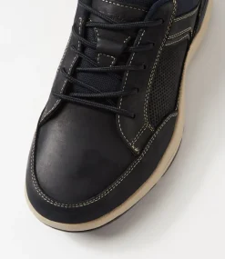 COLORADO Casuals-Reach Navy Nubuck Lace Up Flats
