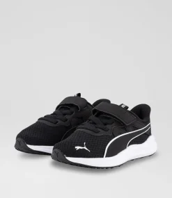 PUMA Junior School Shoes|Sport School Shoes-Reflect Lite Junior Black White Mesh Sneakers