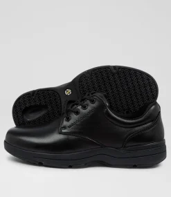 COLORADO Senior School Shoes-Renegade Senior Black Leather Lace Up Shoes