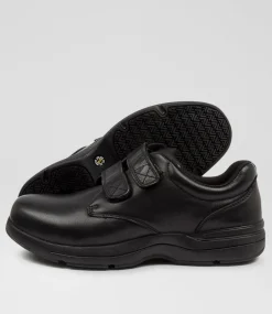 COLORADO Senior School Shoes-Renegade Senior Black Leather Adjustable Shoes