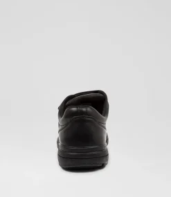 COLORADO Senior School Shoes-Renegade Senior Black Leather Adjustable Shoes