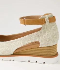Women I LOVE BILLY Wedges|Heels-Reney Beige Linen Sandals