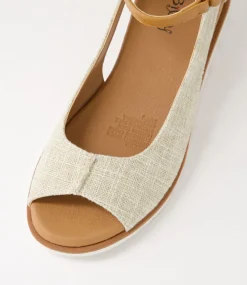 Women I LOVE BILLY Wedges|Heels-Reney Beige Linen Sandals