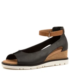 Women I LOVE BILLY Wedges|Heels-RENEY BLACK TAN SANDALS