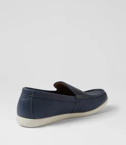 COLORADO Casuals-Reno Denim Blue Oiled Leather Flat Shoes
