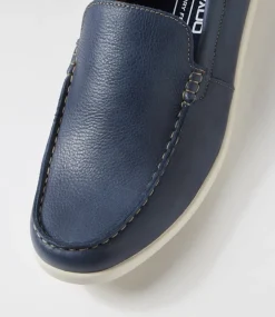 COLORADO Casuals-Reno Denim Blue Oiled Leather Flat Shoes