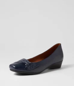 Women SUPERSOFT Flats|Comfort-REVERSE SU NAVY LEATHER