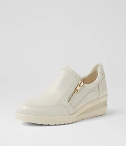 Women SUPERSOFT Comfort|Wedges-Rezie Off White Leather Flat Shoes
