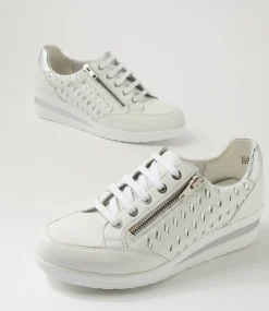 Women SUPERSOFT Comfort|Sneakers-Riki White Silver Leather Sneakers