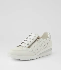 Women SUPERSOFT Comfort|Sneakers-Riki White Silver Leather Sneakers