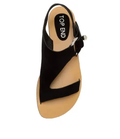Women TOP END Flats|Sandals-RISA TO BLACK SUEDE