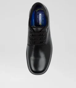 COLORADO Senior School Shoes-Roar Senior C Black Leather Lace Up Shoes