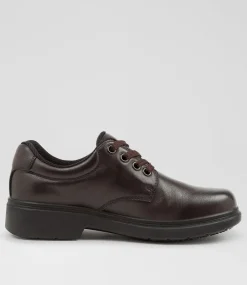 COLORADO Junior School Shoes-Roar Youth E Brown Leather Lace Up Shoes