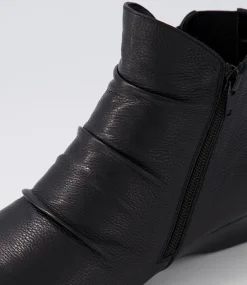Women SUPERSOFT Boots|Comfort-Romans Black Leather Ankle Boots