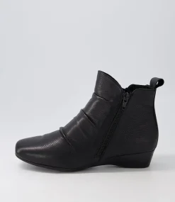 Women SUPERSOFT Boots|Comfort-Romans Black Leather Ankle Boots