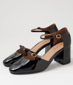 Women DIANA FERRARI Dress|Heels-Rondi Black Patent Leather Heels