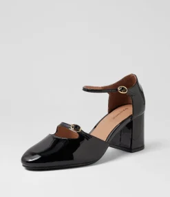 Women DIANA FERRARI Dress|Heels-Rondi Black Patent Leather Heels